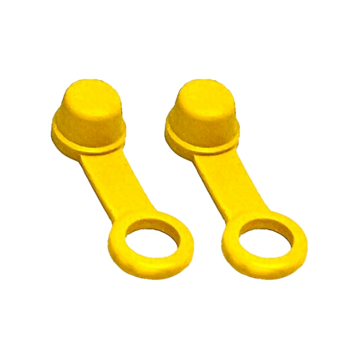Pair of brake fluid caps yellow