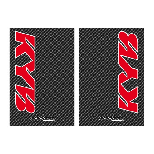 Kayaba fork guard sticker kit with carbon background BL-5015K