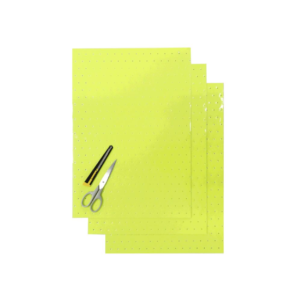 Crystall adhesive sheets neon yellow with holes BL-5052/50