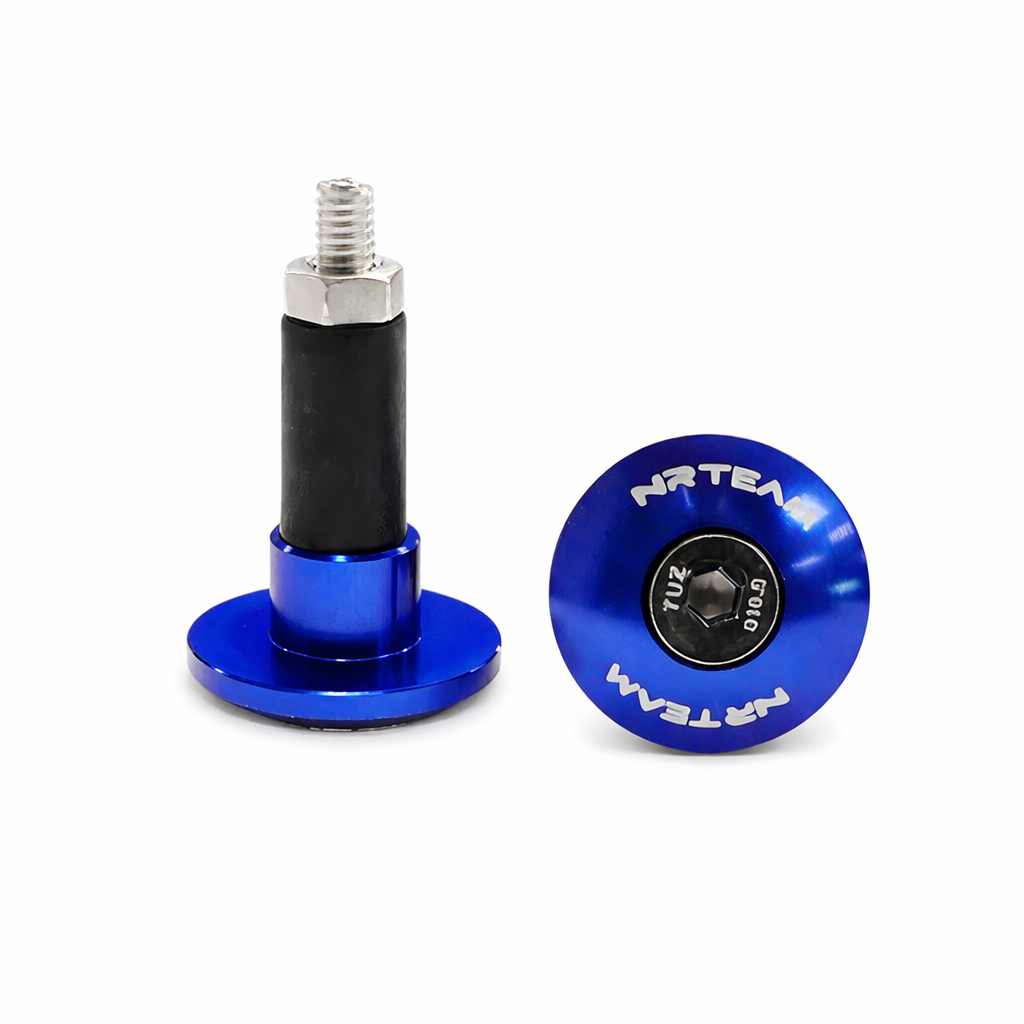 Pair of handlebar end caps NRTeam blue Pair of handlebar end caps NRTeam blue
