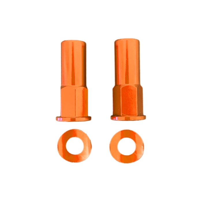 Pair of rim lock nuts orange