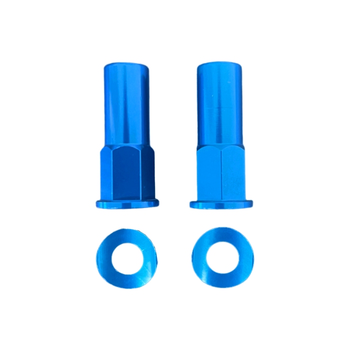 Pair of rim lock nuts blue