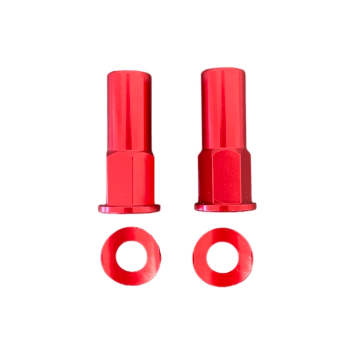 Pair of rim lock nuts red