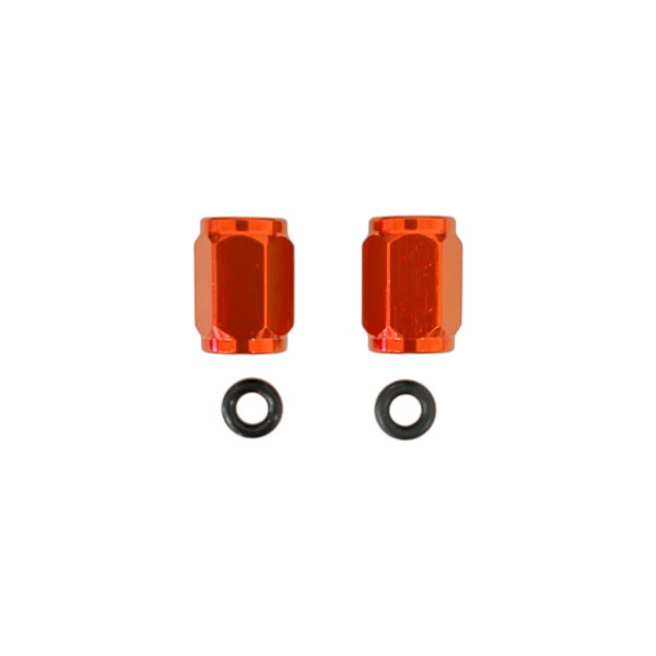 Pair of tire valve caps orange DS88.5229A