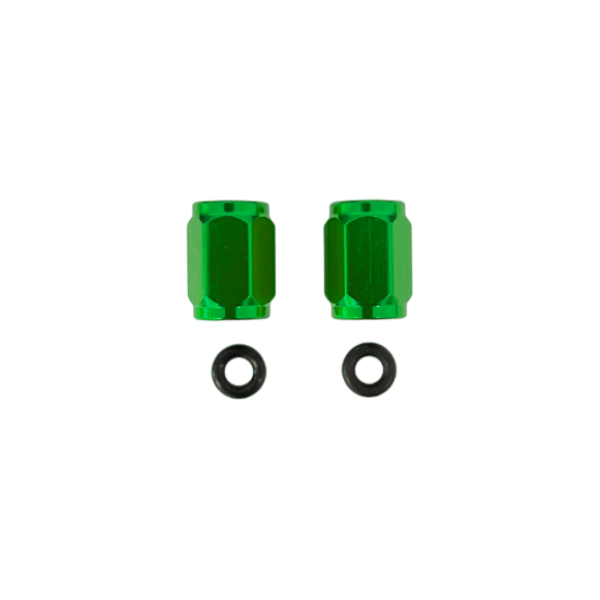 Pair of tire valve caps green DS88.5229V