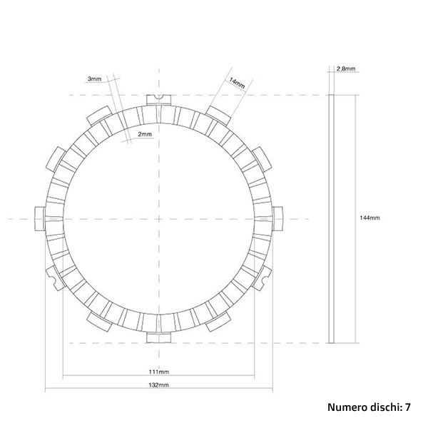 Clutch Discs (Friction) FCC Kawasaki KX 125 (94-96) FCC.0031