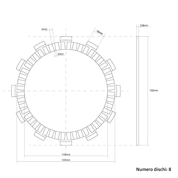 Clutch Discs (Friction) FCC Suzuki RM 250 (88-91) FCC.0069