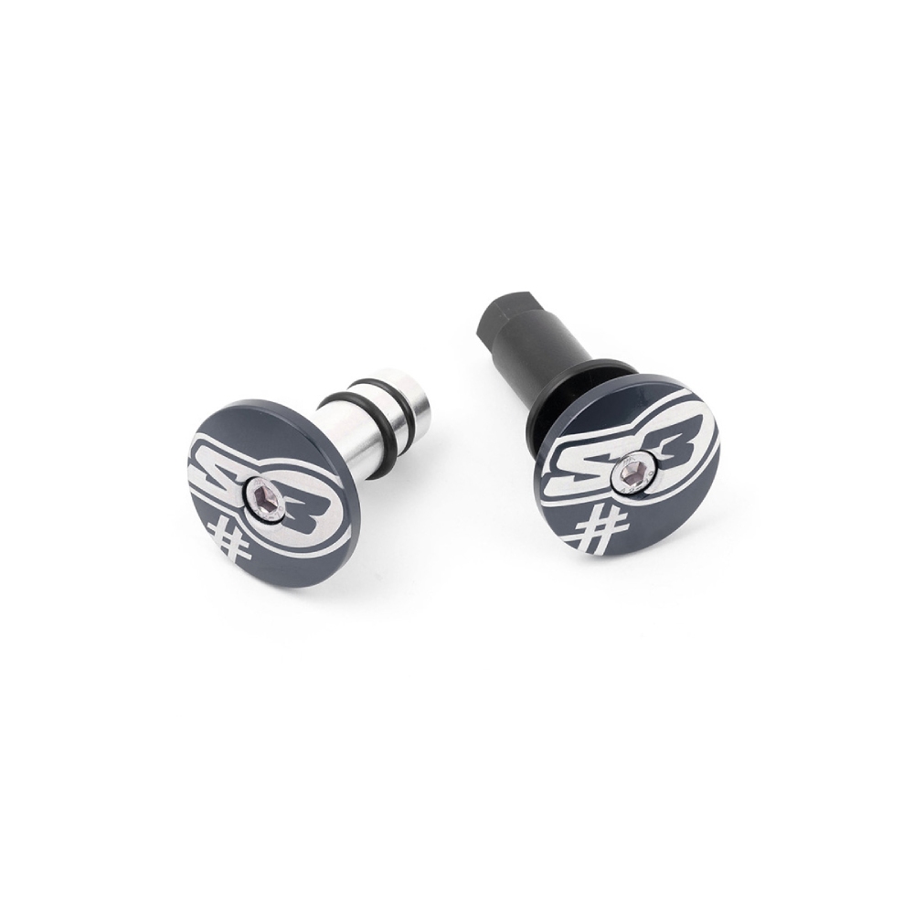 Pair of handlebar end caps S3 titanium Five Pair of handlebar end caps S3 titanium Five