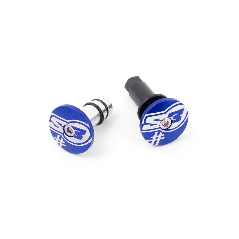 Pair of handlebar end caps S3 blue Five Pair of handlebar end caps S3 blue Five