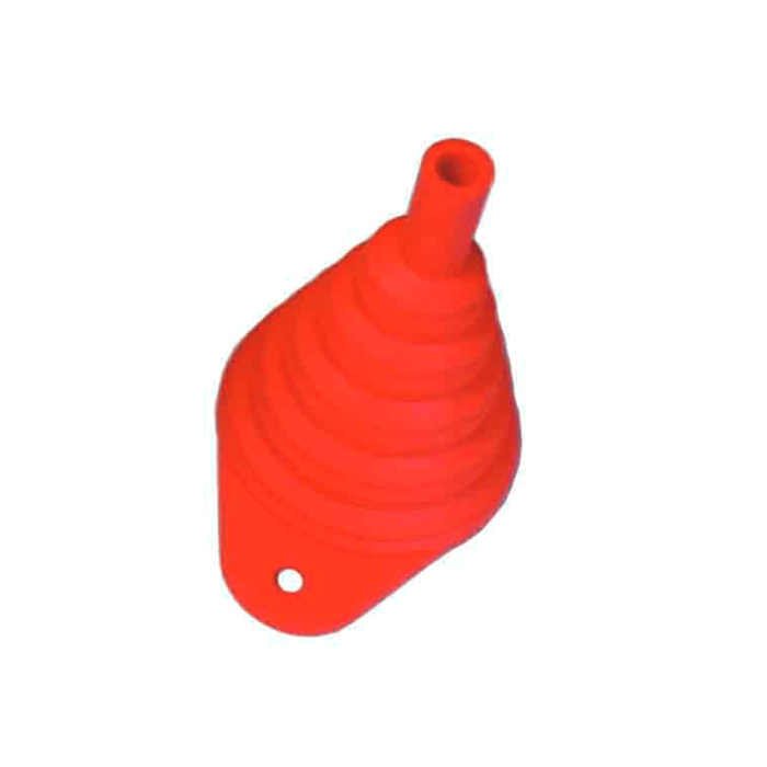 Foldable silicone funnel red