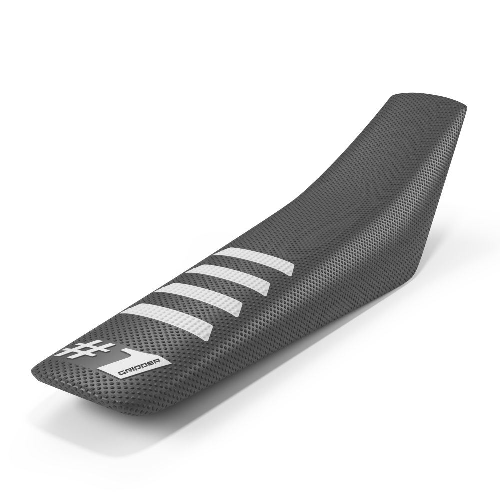 Universal seat cover Onegripper - Ribbed grey scuro and white
