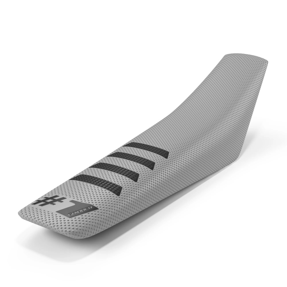 Universal seat cover Onegripper - Ribbed grey chiaro and black OSC02-LGBL