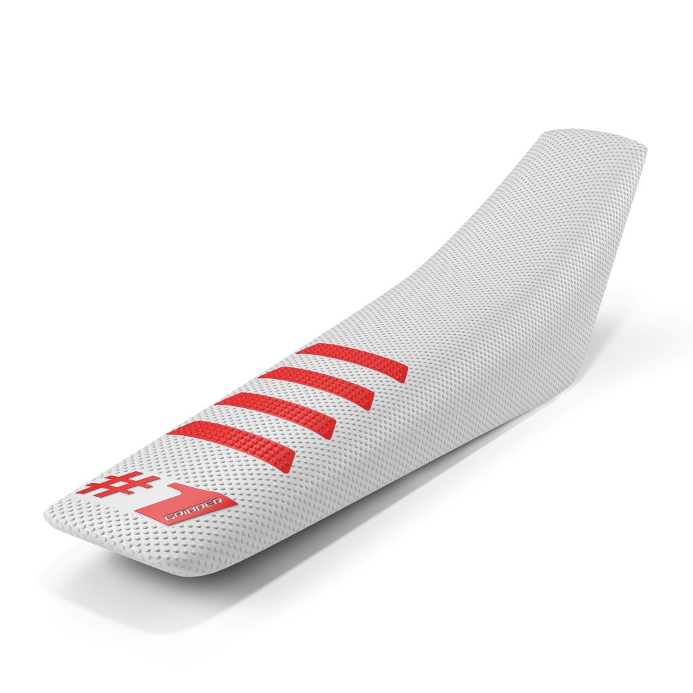 Universal seat cover Onegripper - Ribbed white and red OSC02-WHRD